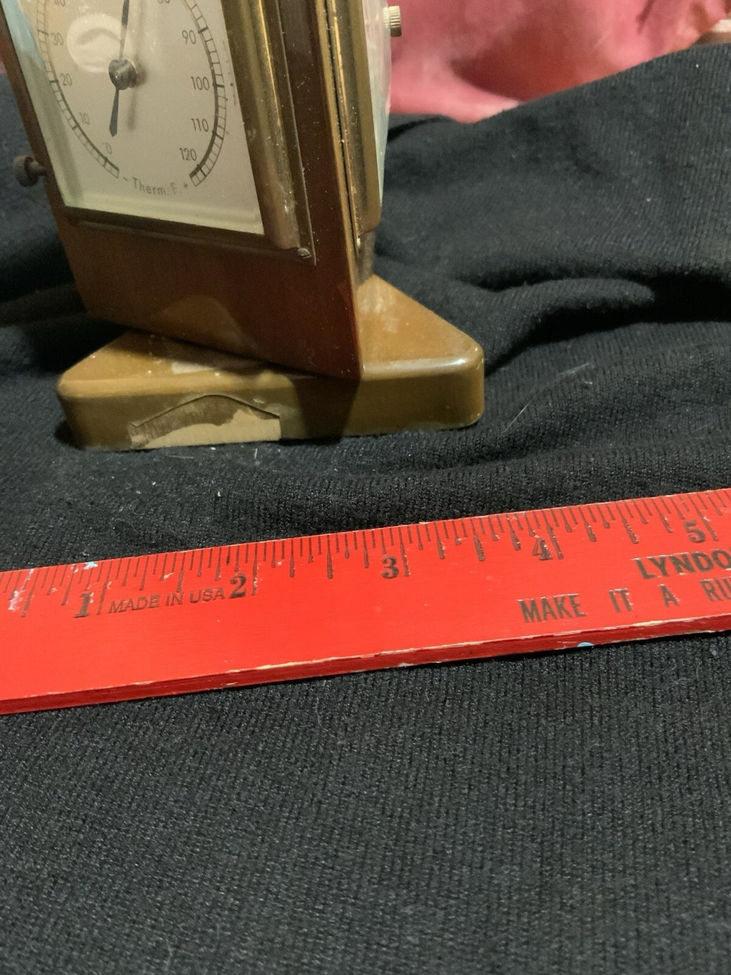 Vintage West Germany Rotating Brass Desk Weather Station Barometer MCM