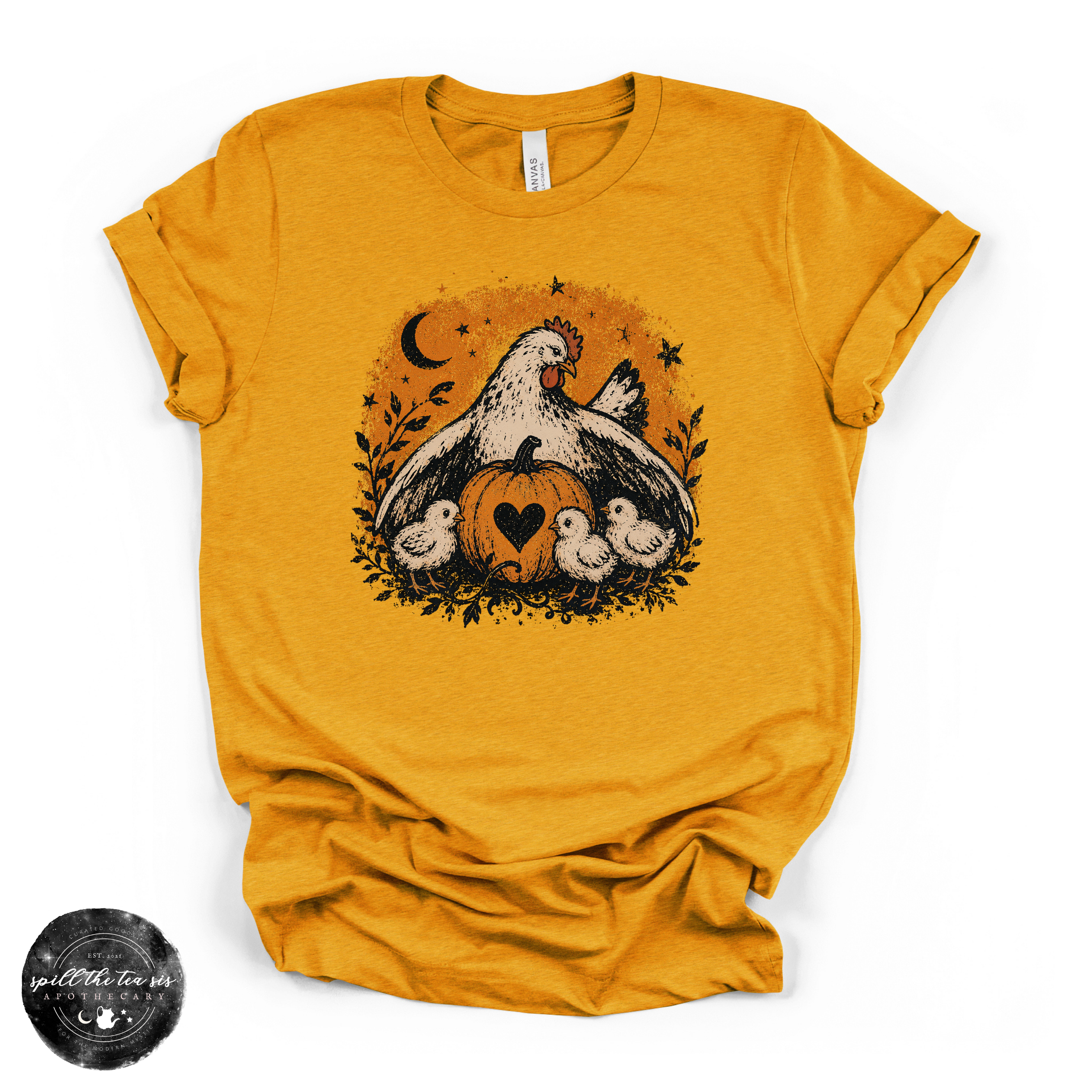 Hen in the Pumpkin Patch Tee | Cozy Farmhouse Fall Graphic T-Shirt
