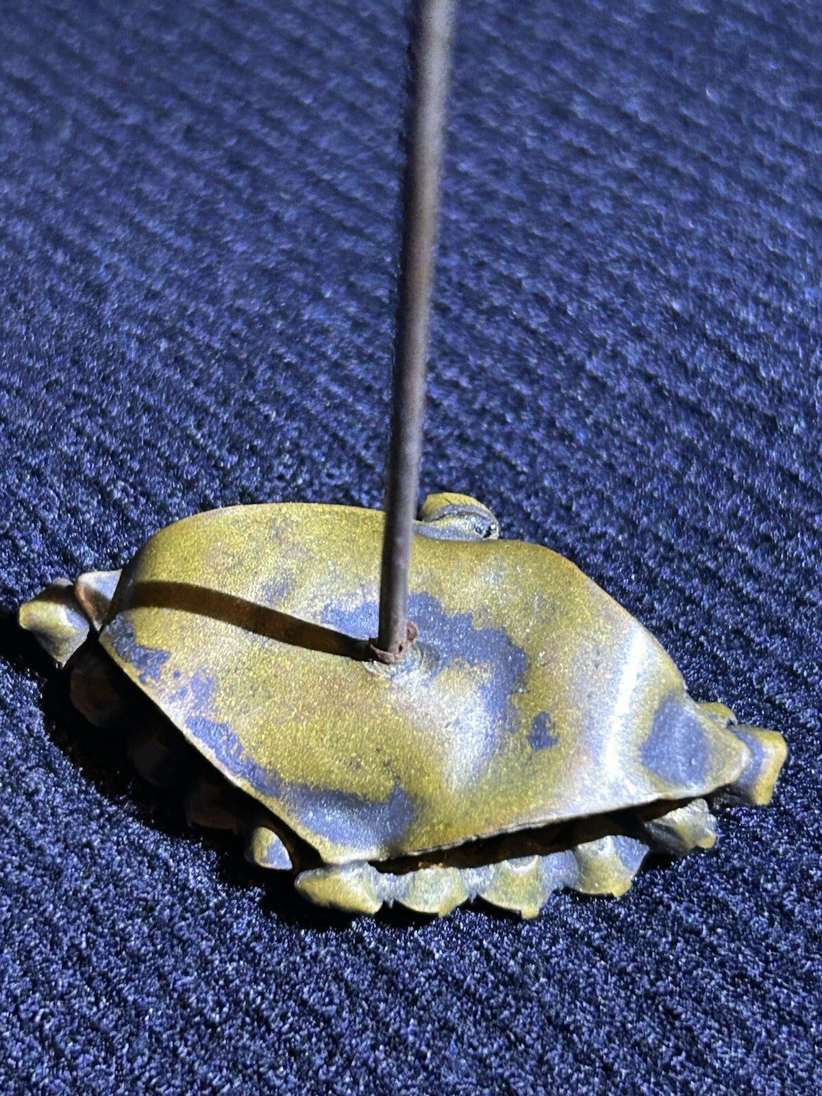 Vintage Ornate Metal Handle Natural Bristle Brush & Rhinestone Hat Stick Pin