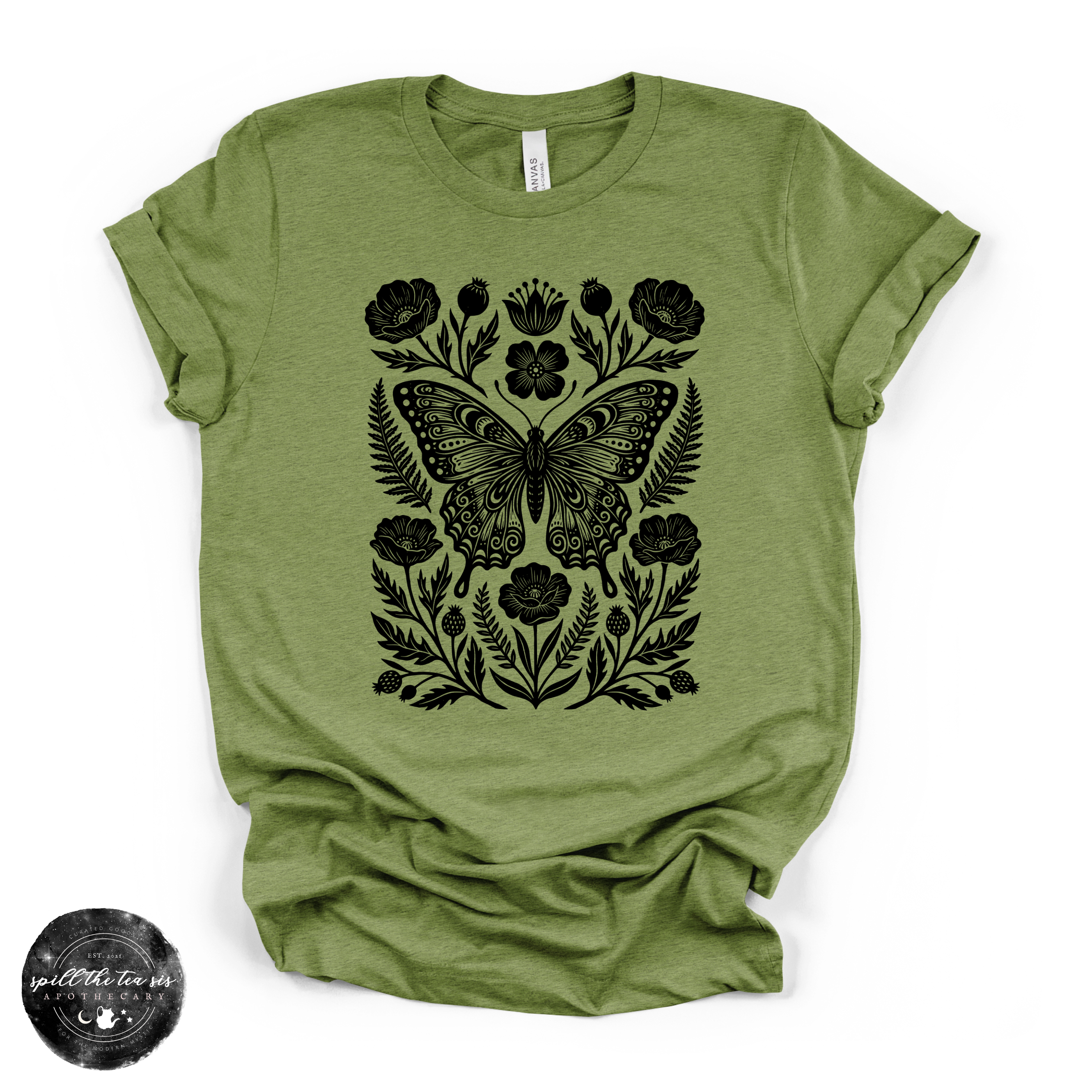 Black Butterfly Moth Fall Tee | Gothic Autumn Graphic T-Shirt