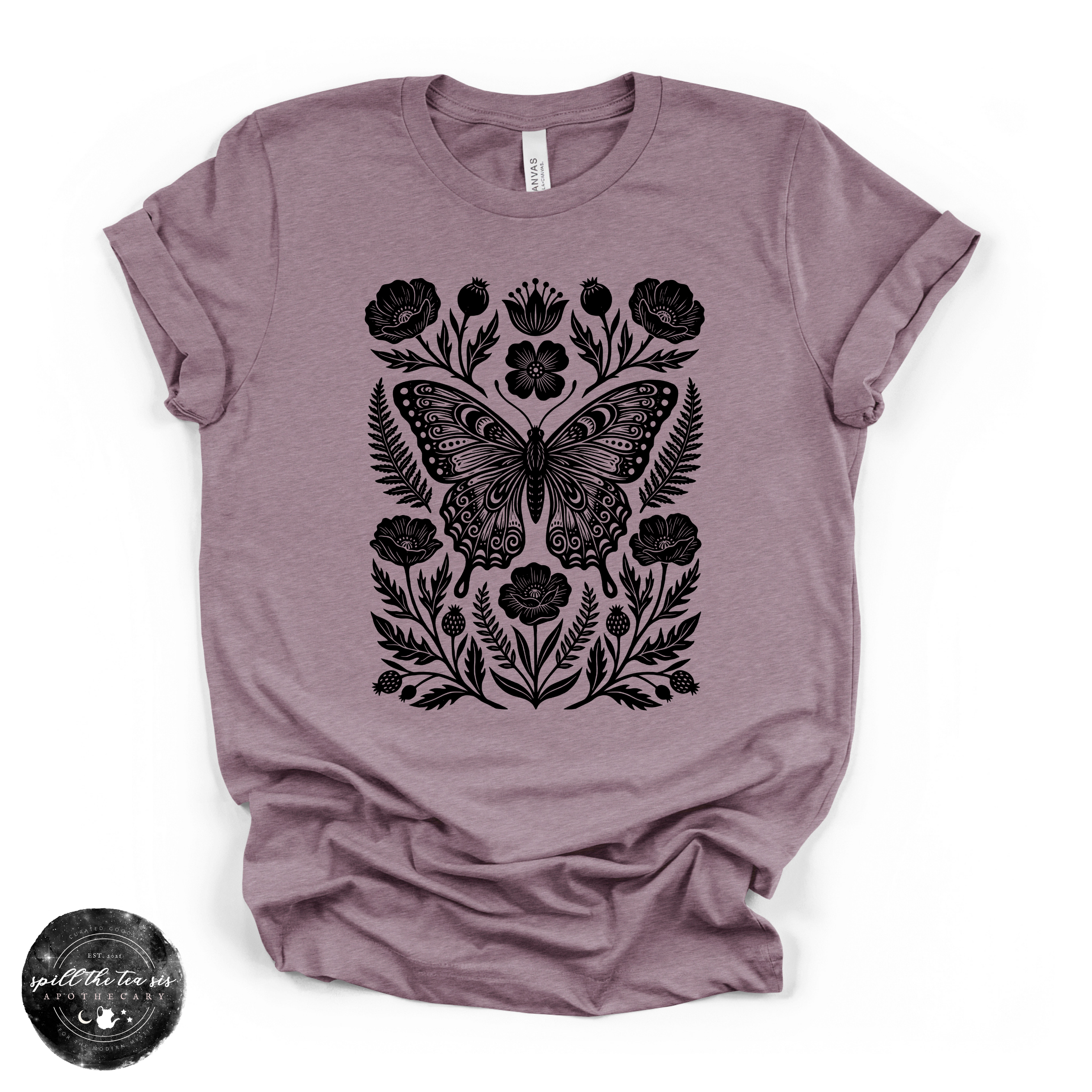 Black Butterfly Moth Fall Tee | Gothic Autumn Graphic T-Shirt