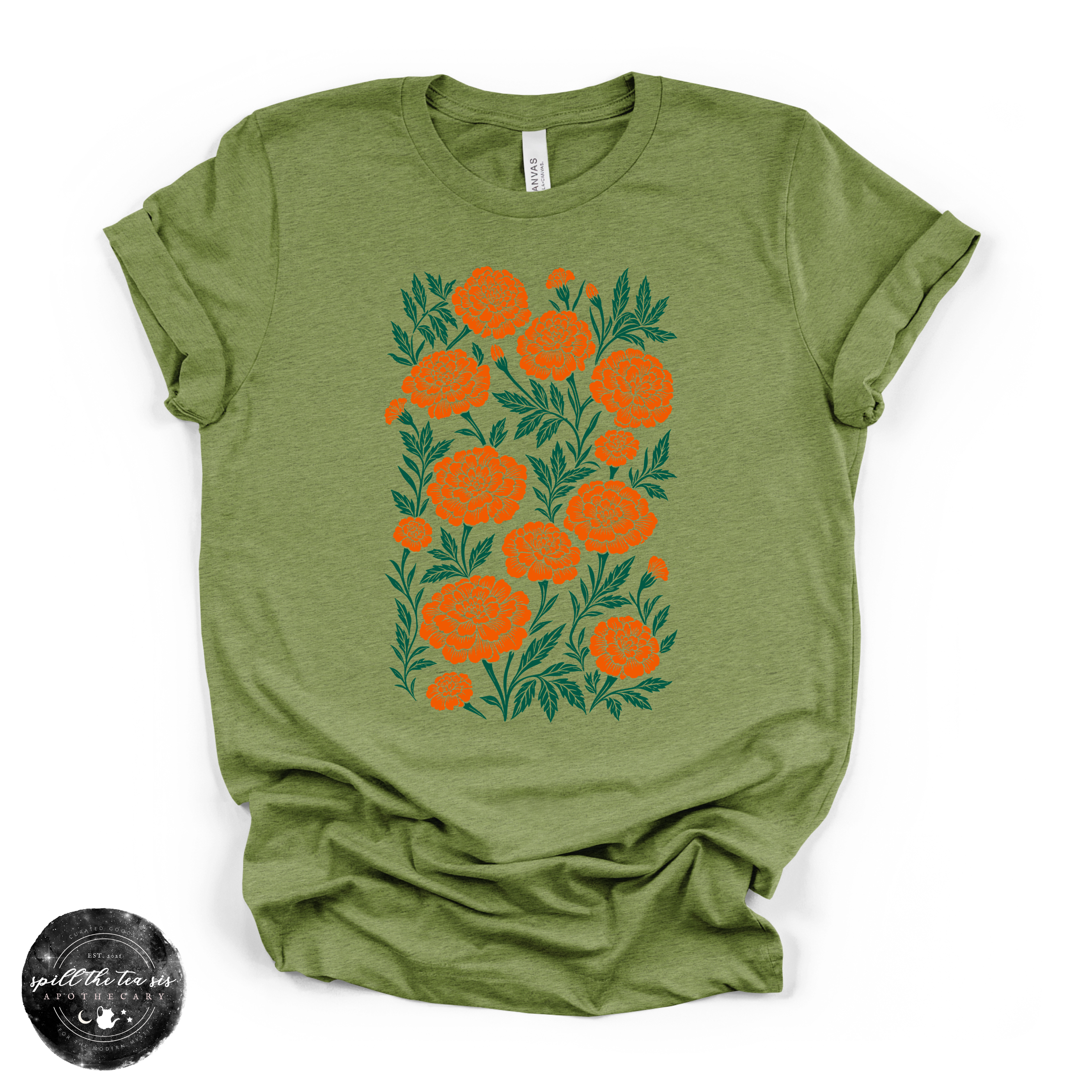 Marigold Tee | Botanical Floral Graphic T-Shirt