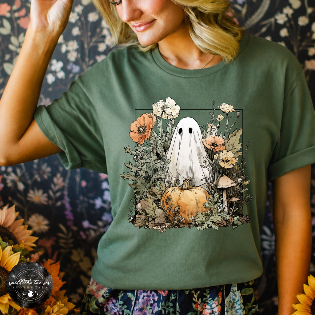 Ghostly Pumpkin Tee | Cute Spooky Halloween Graphic T-Shirt