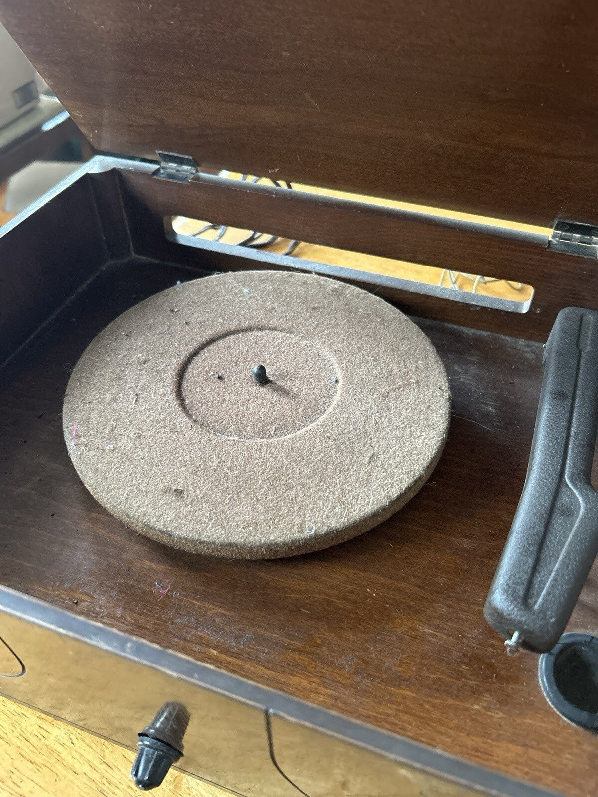 Vintage GE LM-14 Record Player Wood Case Mid-Century As-Is