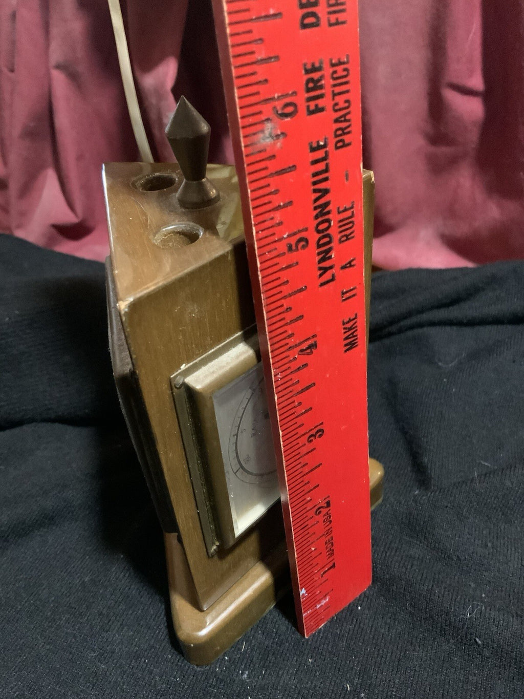 Vintage West Germany Rotating Brass Desk Weather Station Barometer MCM