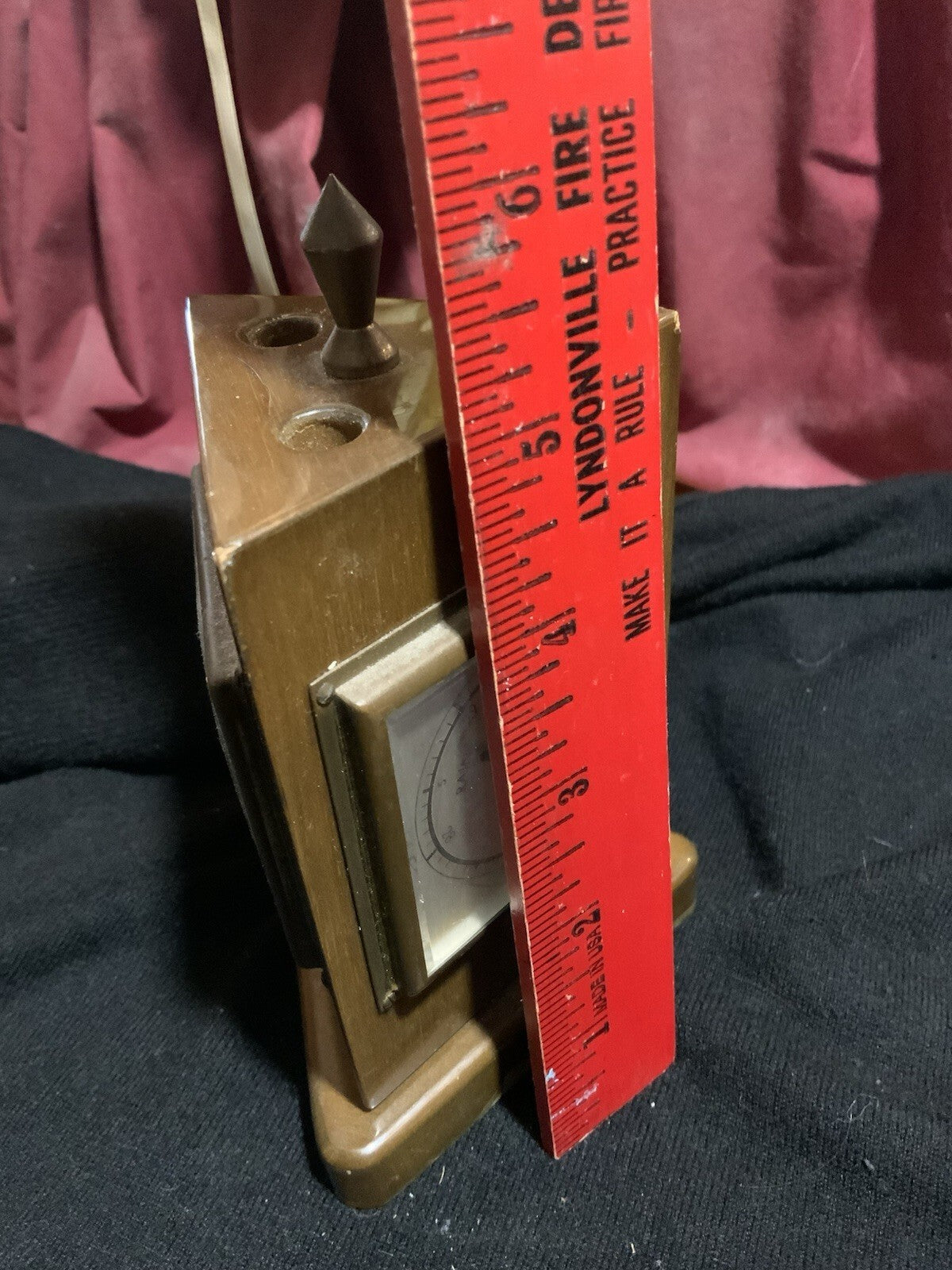 Vintage West Germany Rotating Brass Desk Weather Station Barometer MCM