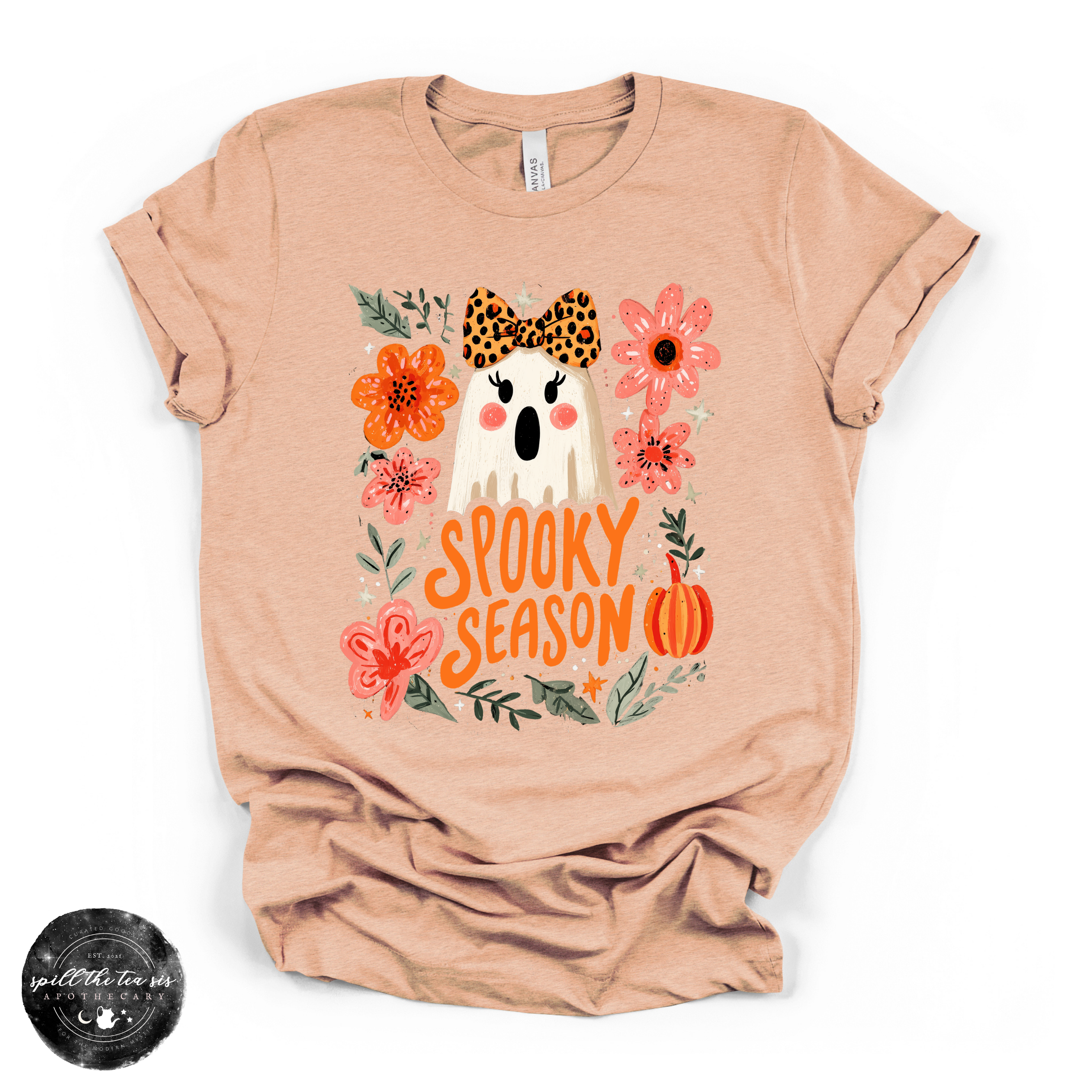Spooky Season Girlie Ghost Tee | Cute Halloween Ghost Graphic T-Shirt