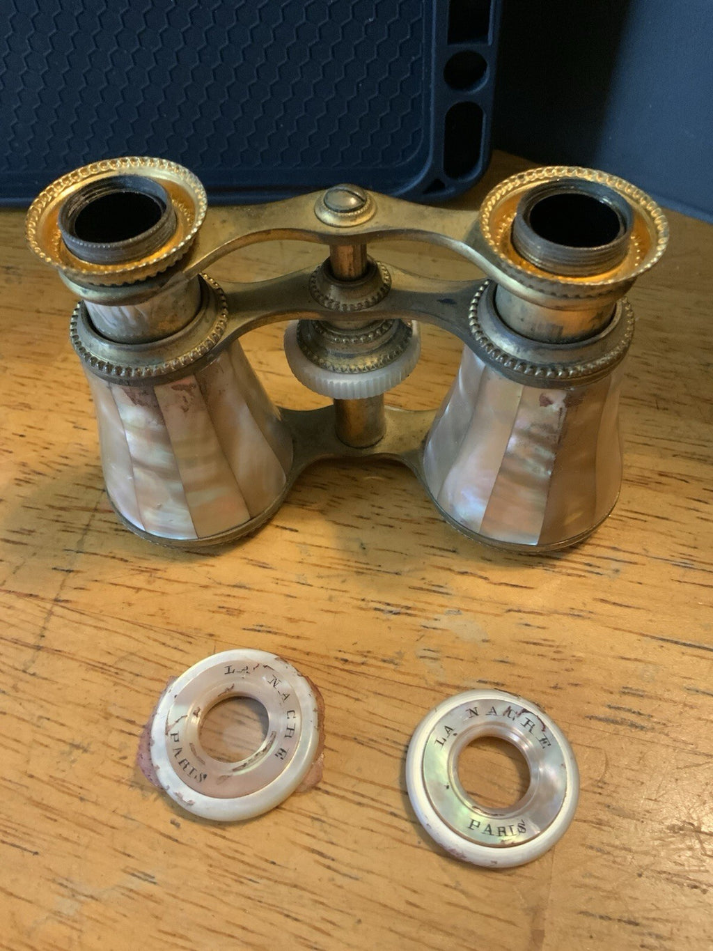 Antique French Mother of Pearl Opera Glasses La Nacre Paris Binoculars