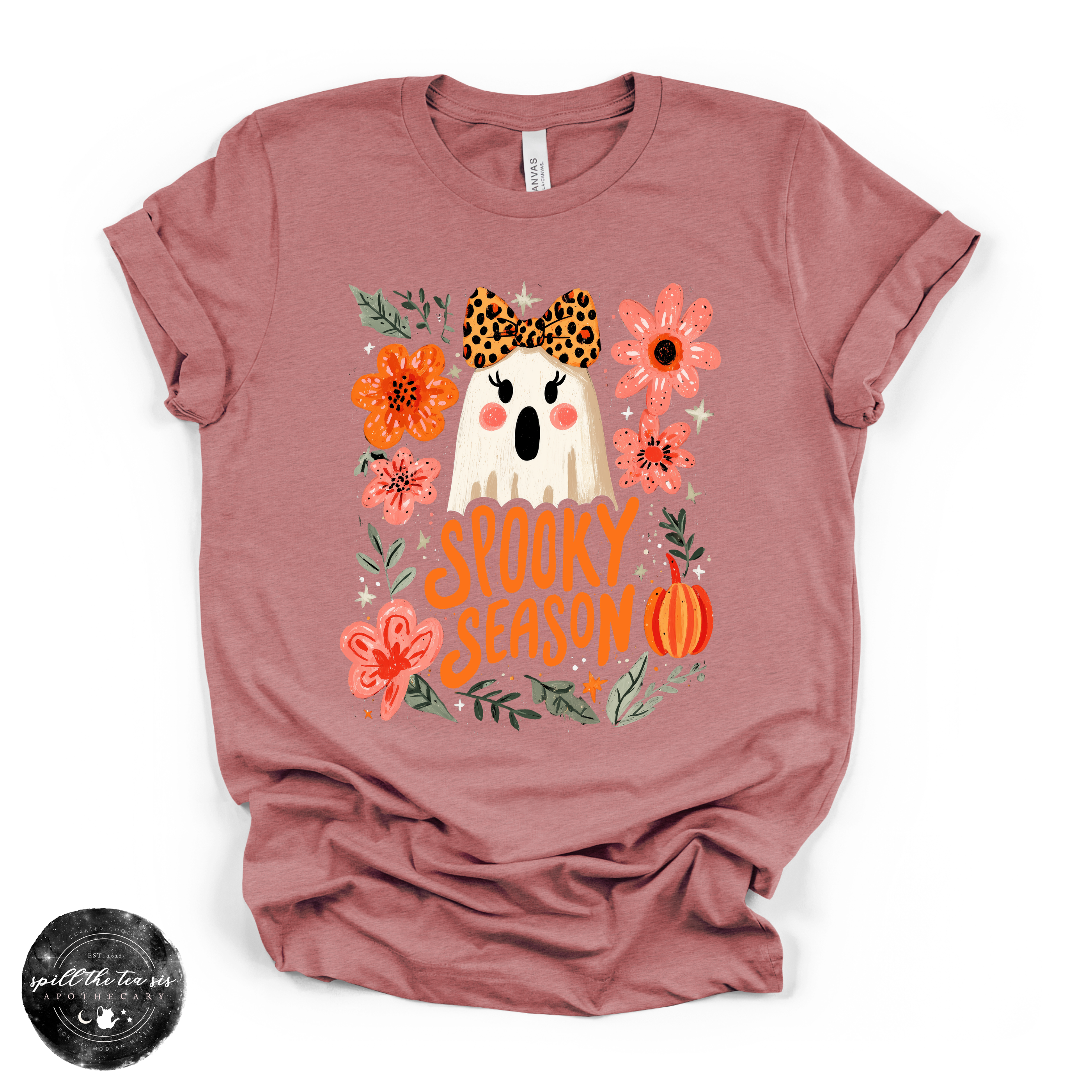 Spooky Season Girlie Ghost Tee | Cute Halloween Ghost Graphic T-Shirt