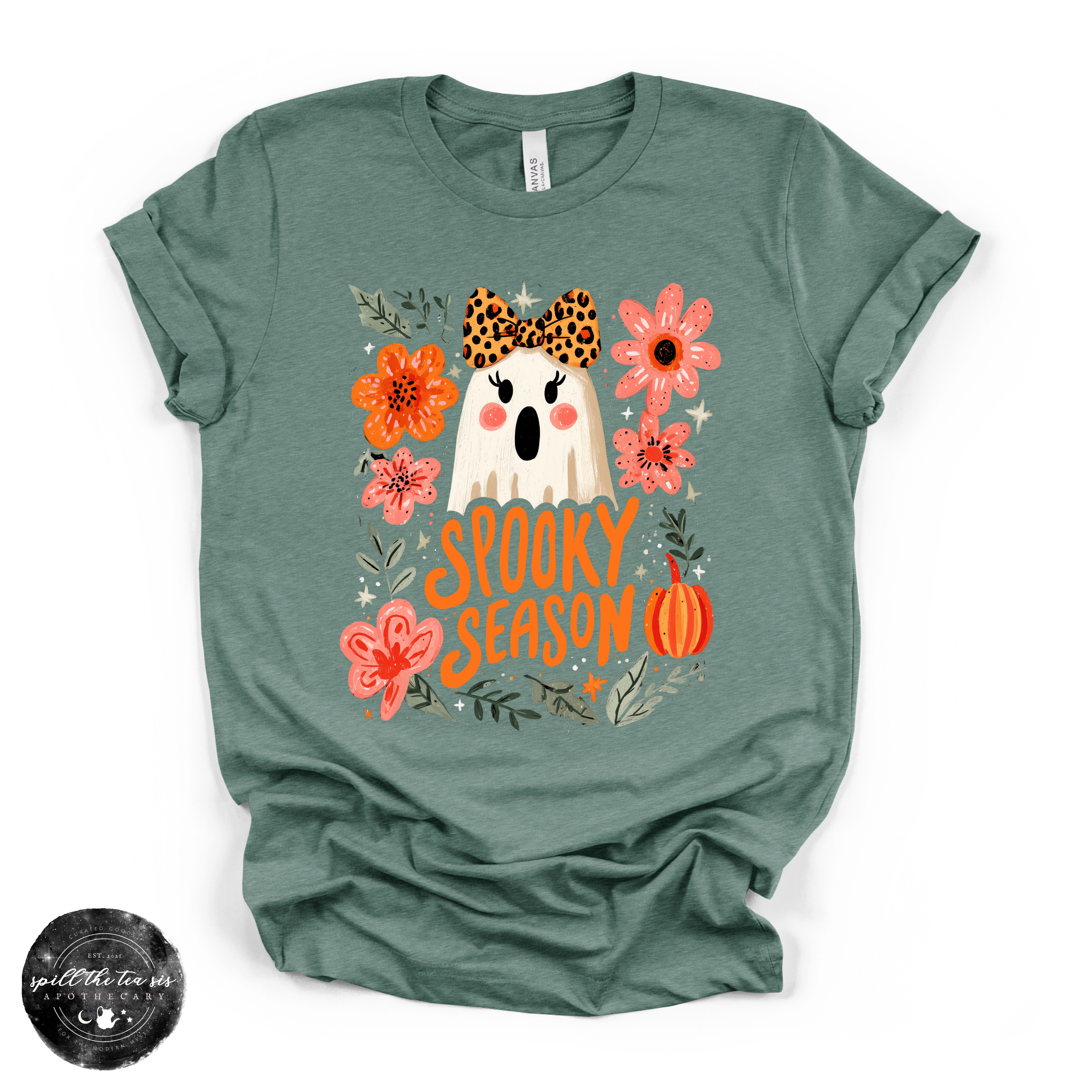 Spooky Season Girlie Ghost Tee | Cute Halloween Ghost Graphic T-Shirt