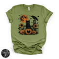 Black Cat & Black Raven Tee | Gothic Woodland Graphic T-Shirt