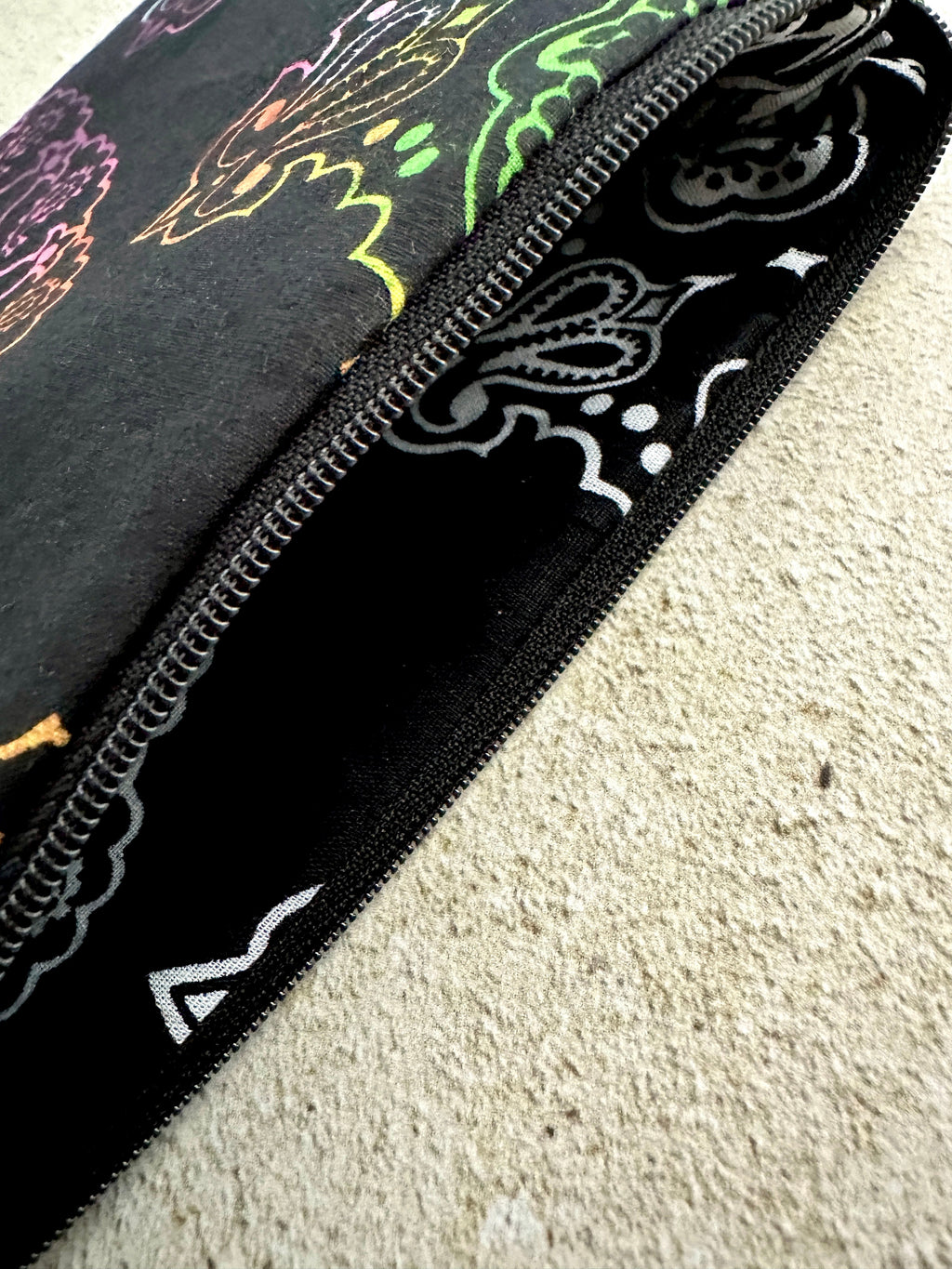 Witchy Rainbow Paisley Tarot Bag Zipper Pouch With Custom Lining Color
