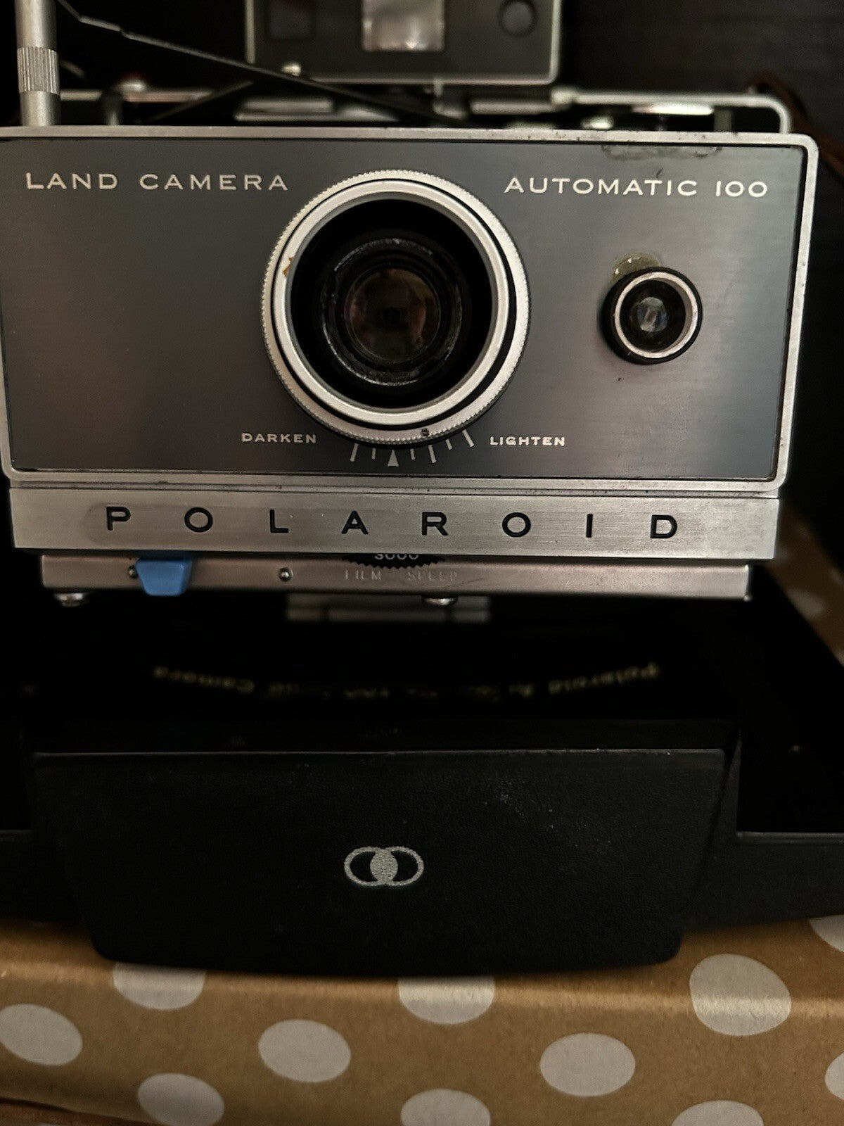 Vintage Polaroid Automatic 100 Land Camera Kit Case Flash Manual Model 268