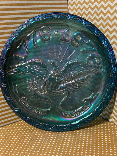 1976 Indiana Glass Bicentennial Eagle Carnival Glass Plate