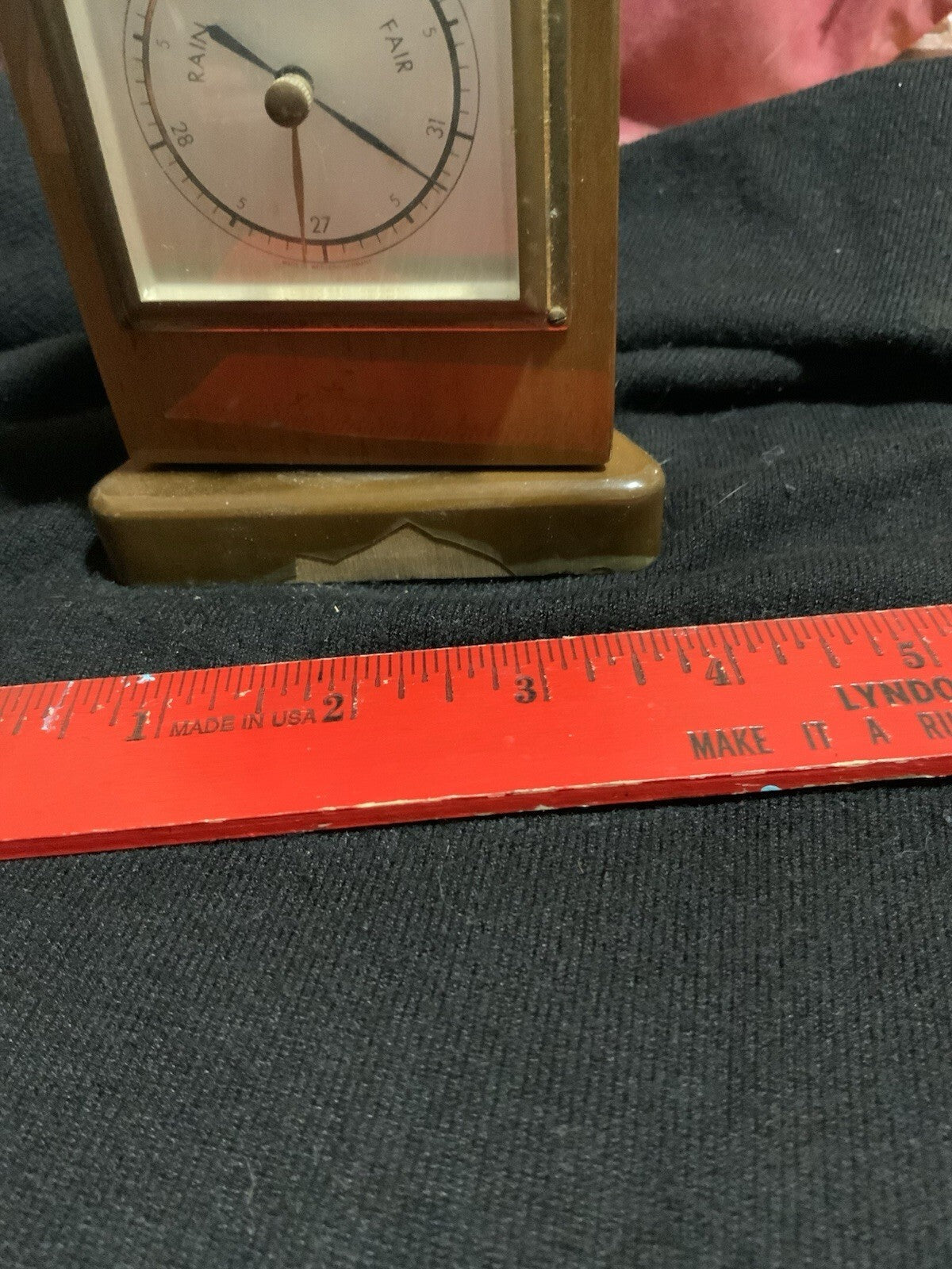 Vintage West Germany Rotating Brass Desk Weather Station Barometer MCM