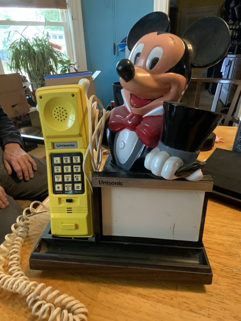 Vintage Disney Mickey Mouse Unisonic Desk Phone Memo Organizer Untested