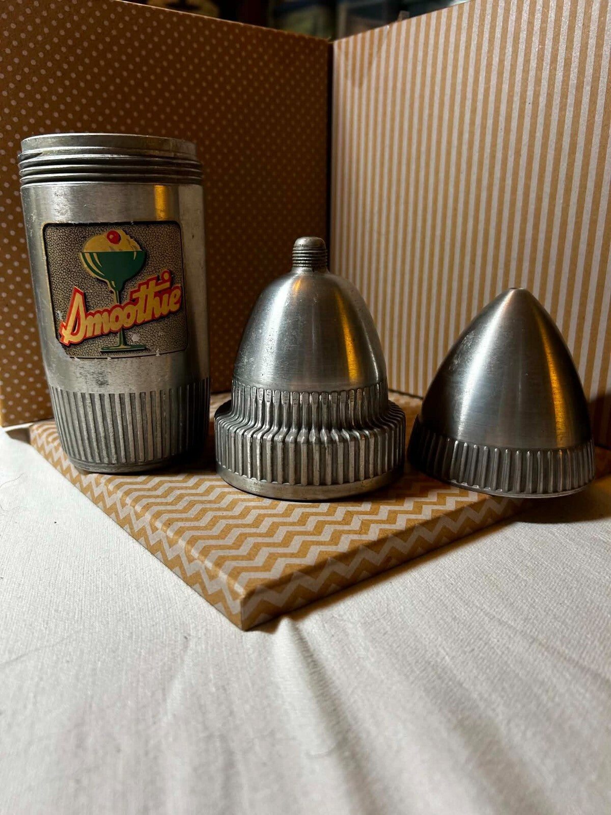 Vintage 1940s Ralmac Smoothie Ice Cream Mixer Original Box Art Deco