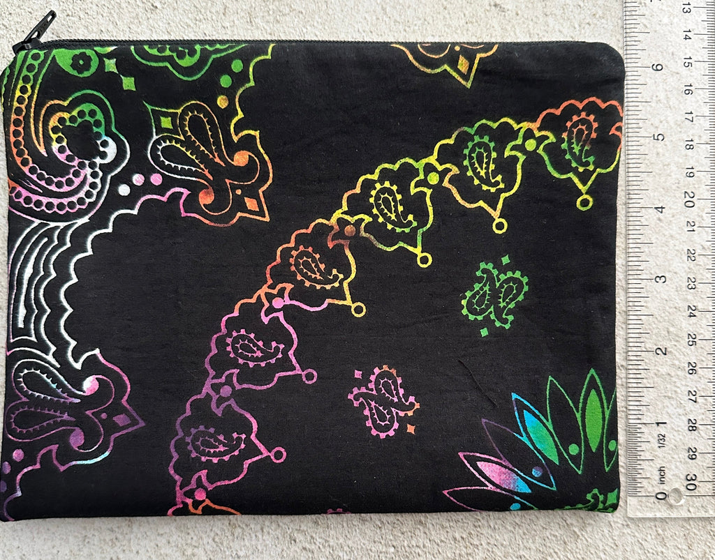 Witchy Rainbow Paisley Tarot Bag Zipper Pouch With Custom Lining Color