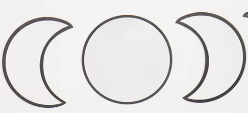 Moon Phase Wall Mirror Set | Black or Beige Wood