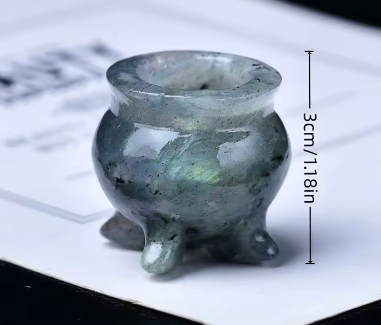 Mini Crystal Cauldrons | Carved Stone Curios