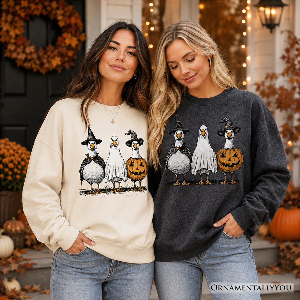 Haunting Honkers Goose Sweatshirt, Funny Halloween Costumes Sweater