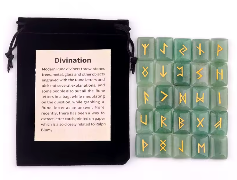 Rectangular Crystal Rune Sets | 25 Pieces