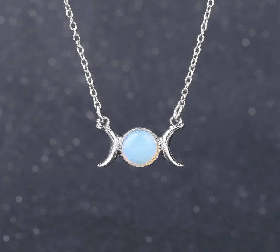 Triple Moon Crystal Necklaces