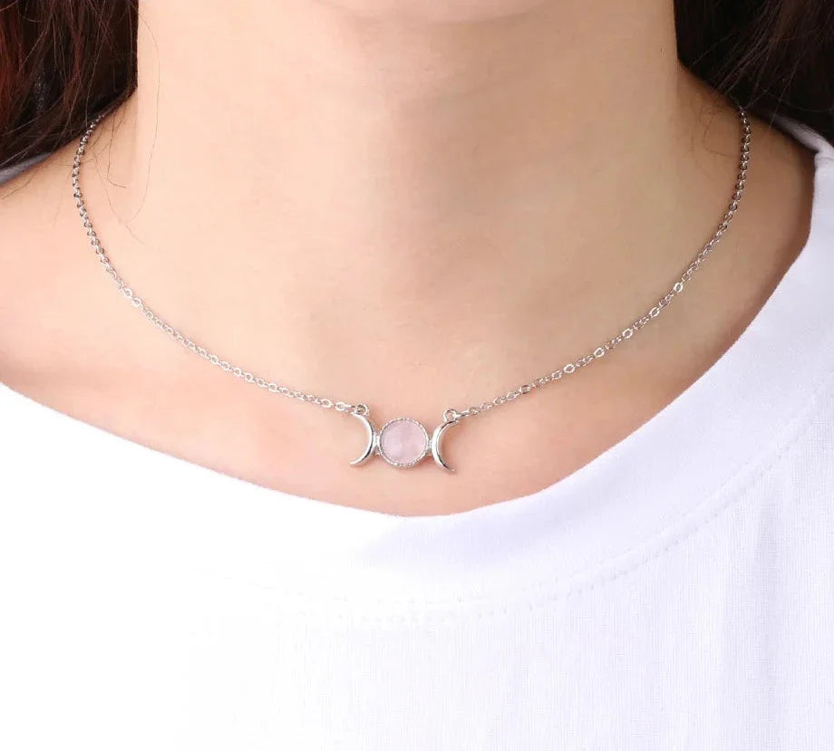 Triple Moon Crystal Necklaces