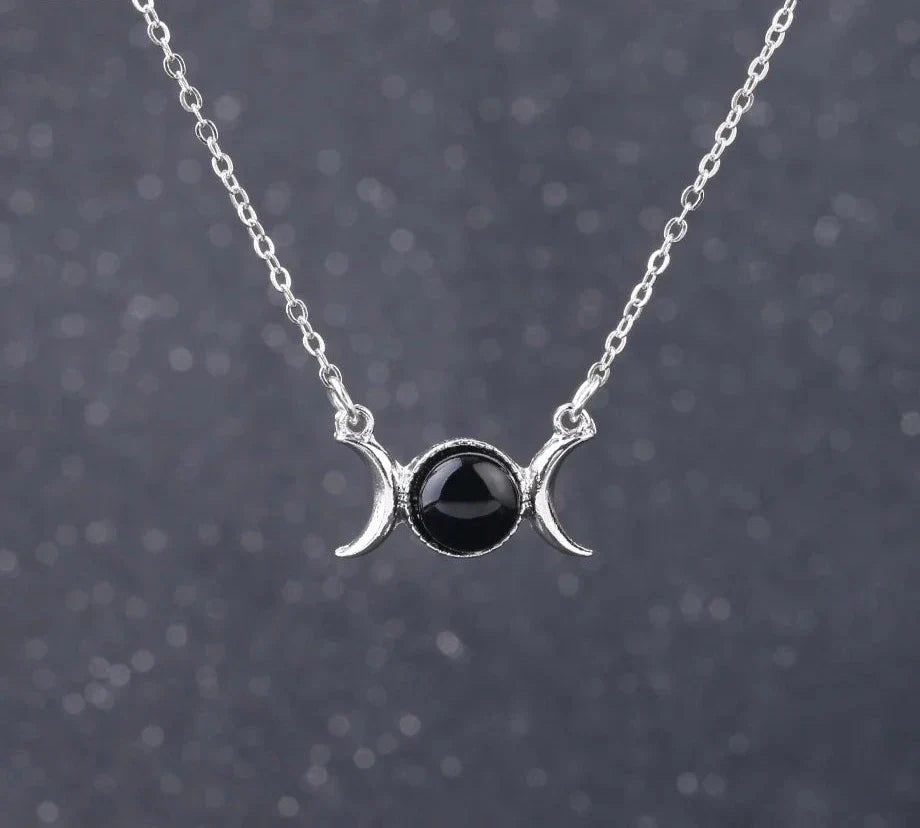 Triple Moon Crystal Necklaces