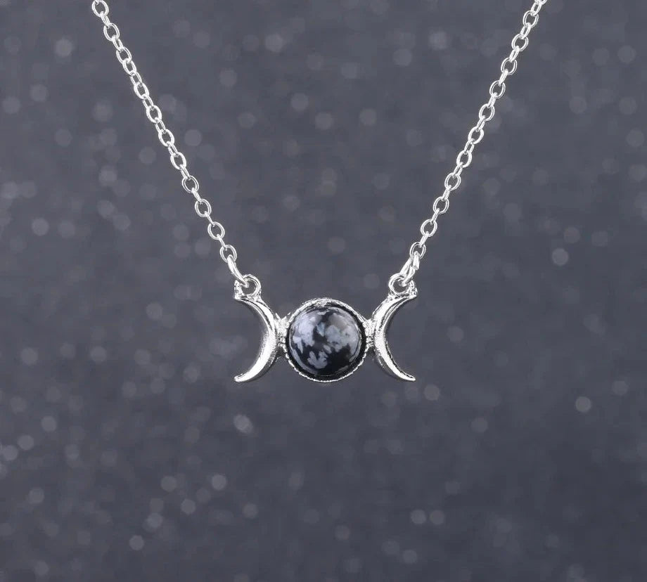 Triple Moon Crystal Necklaces