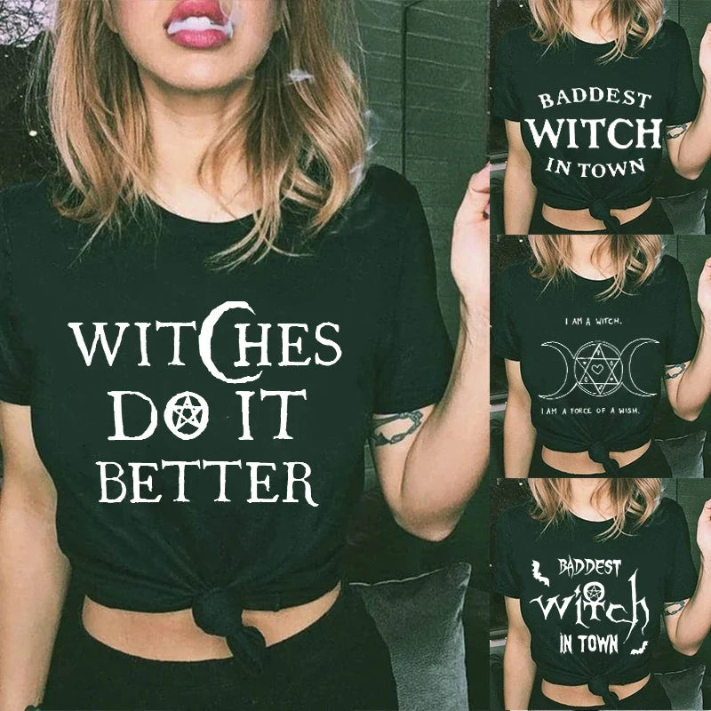 Witchy Quote Crop Top Tees