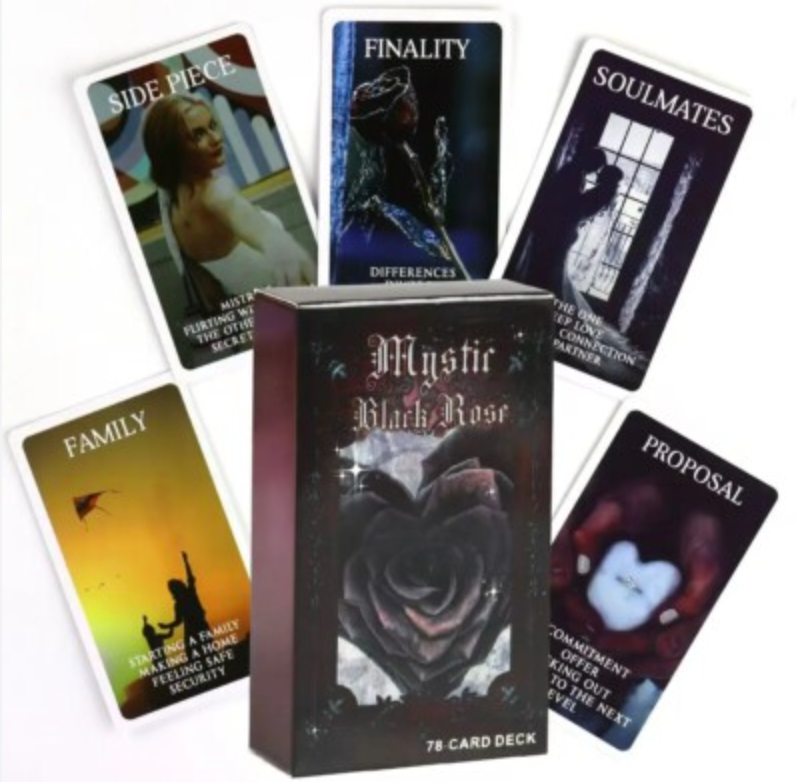 Mystic Black Rose Oracle Deck | 78-Card Set
