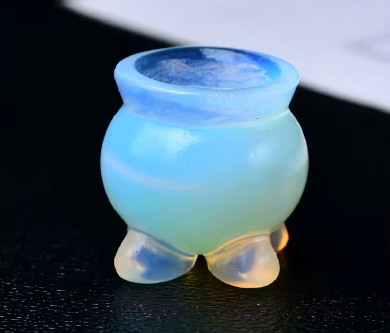 Mini Crystal Cauldrons | Carved Stone Curios