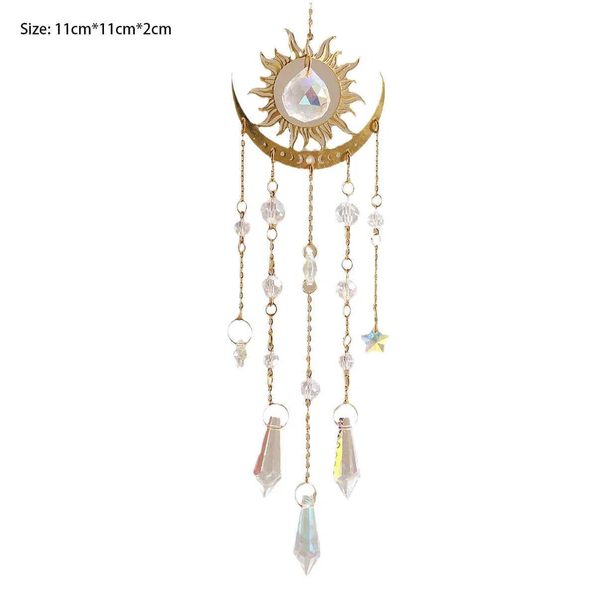 Moon Phase Crystal Sun Catcher | Brass & K9 Crystal