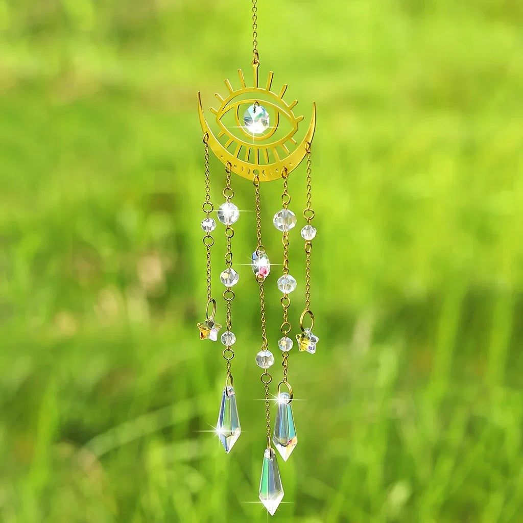 Moon Phase Crystal Sun Catcher | Brass & K9 Crystal
