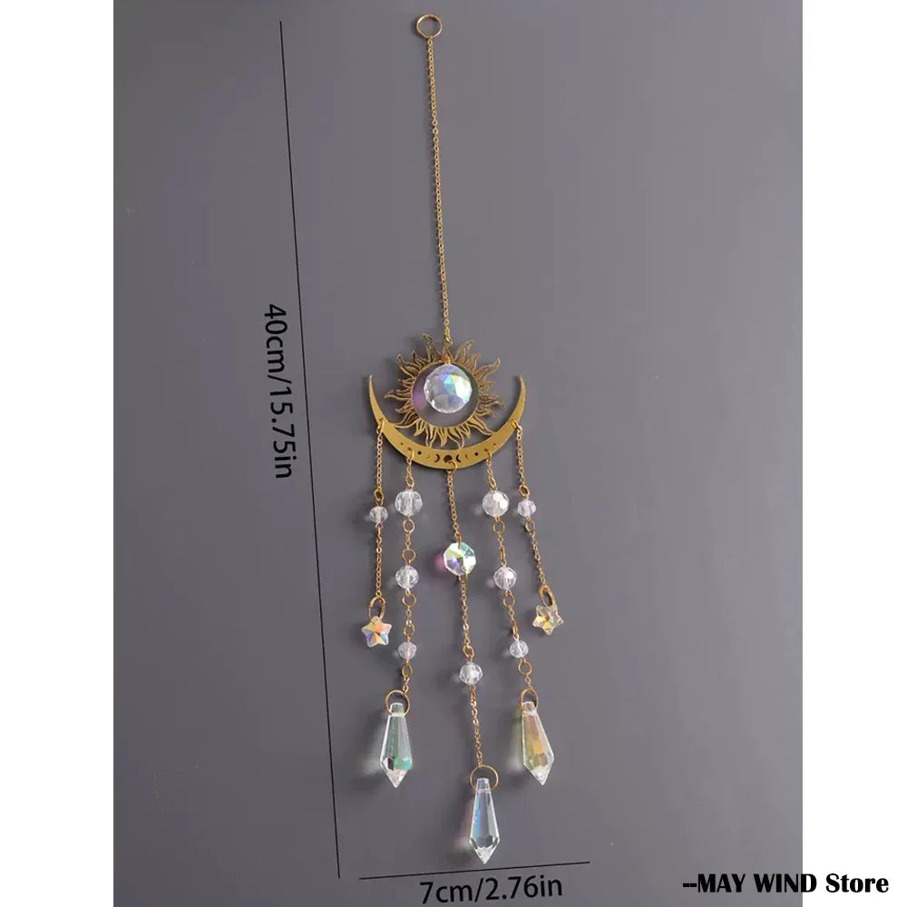 Moon Phase Crystal Sun Catcher | Brass & K9 Crystal