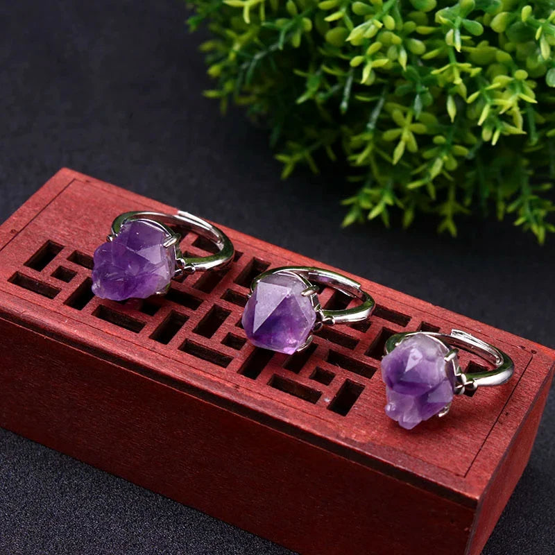 Adjustable Amethyst Cluster Ring