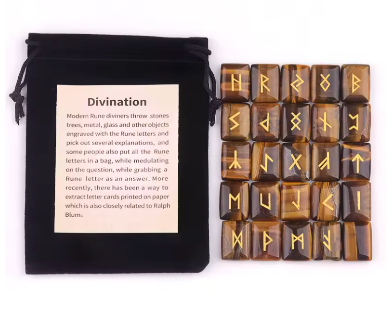 Rectangular Crystal Rune Sets | 25 Pieces