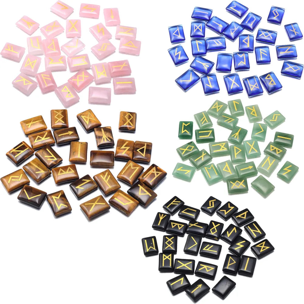 Rectangular Crystal Rune Sets | 25 Pieces