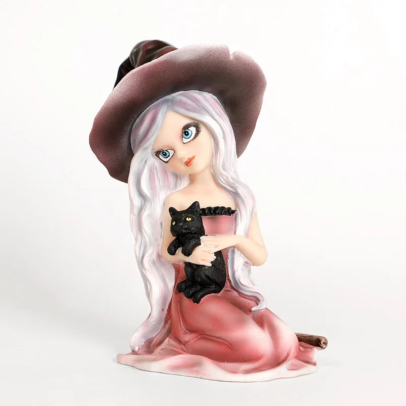 Witch Figurine Statues | Resin Witchy Shelf Décor