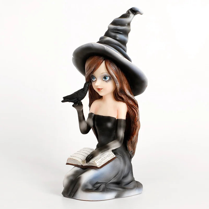 Witch Figurine Statues | Resin Witchy Shelf Décor