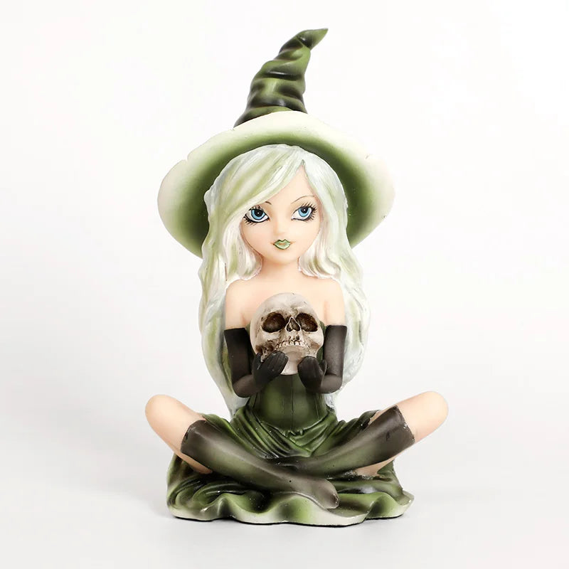 Witch Figurine Statues | Resin Witchy Shelf Décor