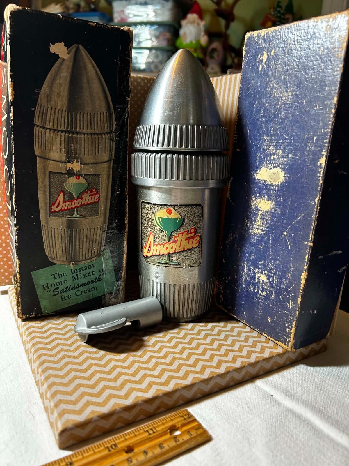 Vintage 1940s Ralmac Smoothie Ice Cream Mixer Original Box Art Deco