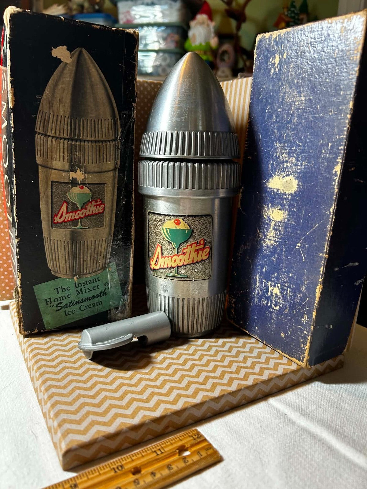 Vintage 1940s Ralmac Smoothie Ice Cream Mixer Original Box Art Deco