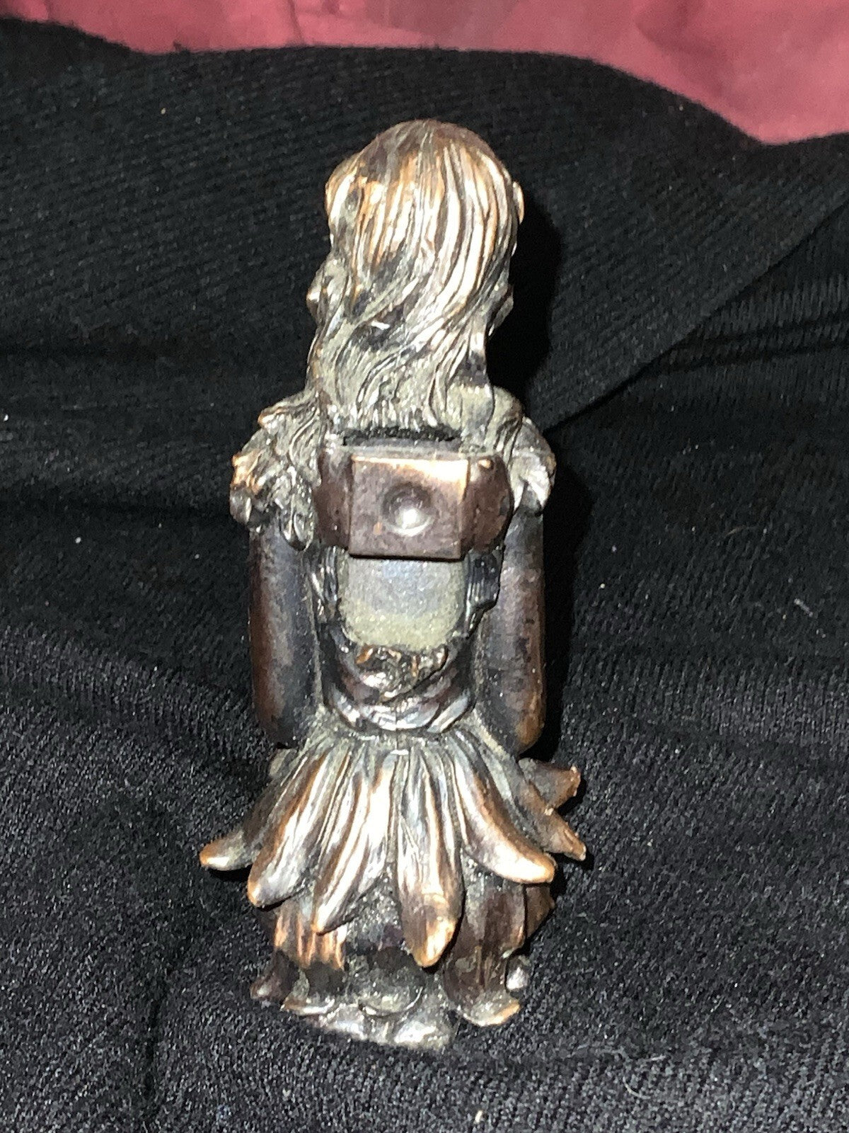Bronze Tone Kneeling Fairy Figurine Fantasy Fairy Figure Collectible Decor