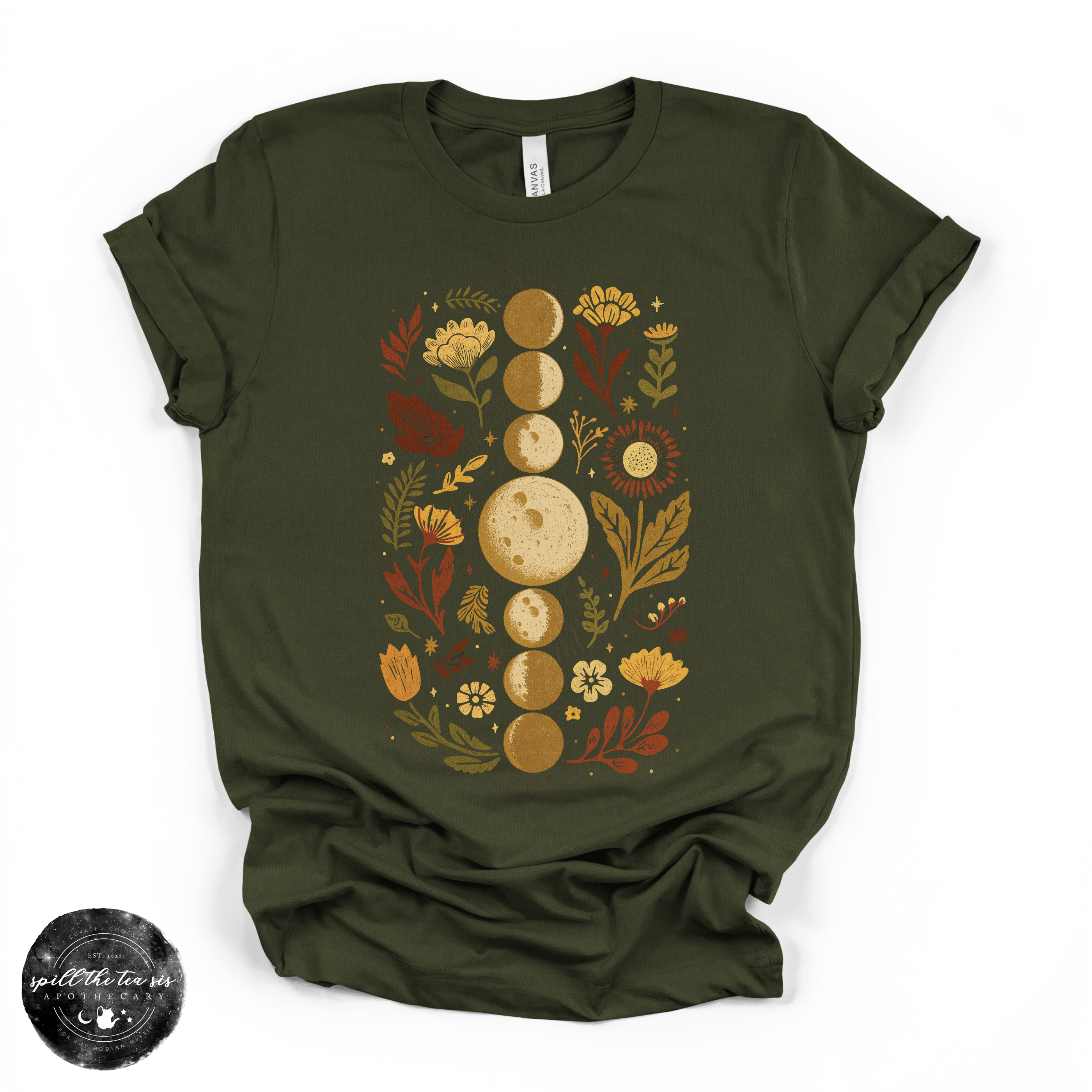 Fall Moon Phases Tee | Celestial Autumn Graphic T-Shirt
