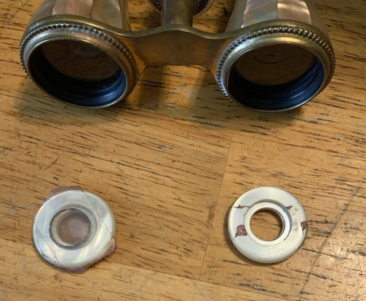 Antique French Mother of Pearl Opera Glasses La Nacre Paris Binoculars