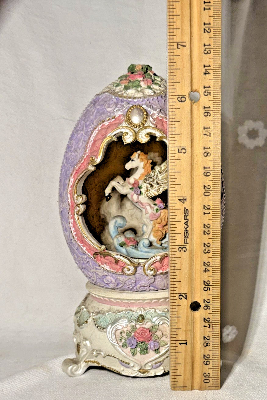 Classic Treasures Pegasus Musical Egg Music Box The Entertainer Victorian Style