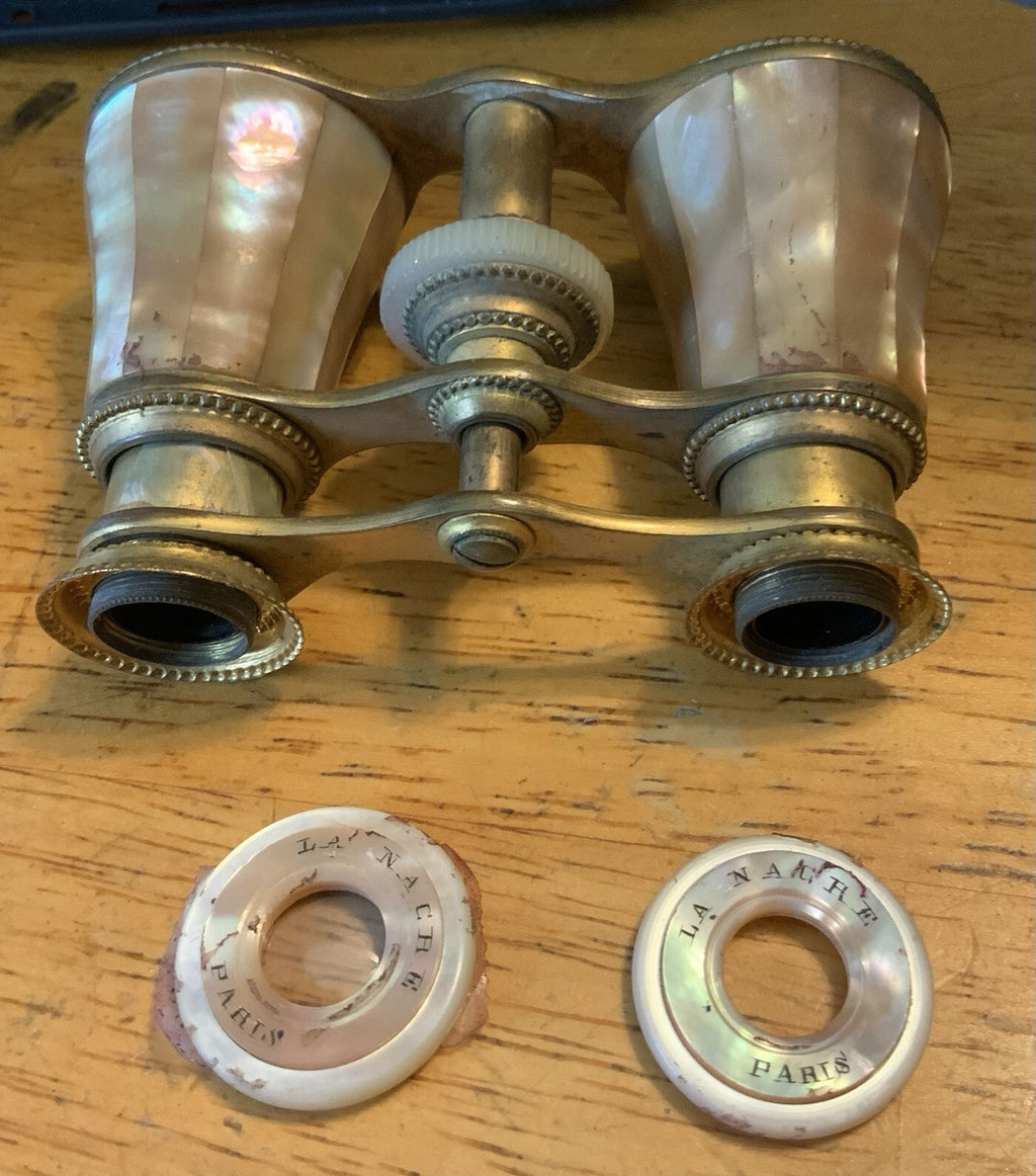 Antique French Mother of Pearl Opera Glasses La Nacre Paris Binoculars