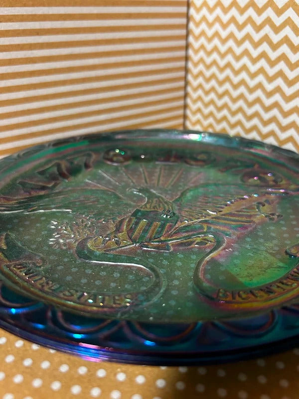 1976 Indiana Glass Bicentennial Eagle Carnival Glass Plate